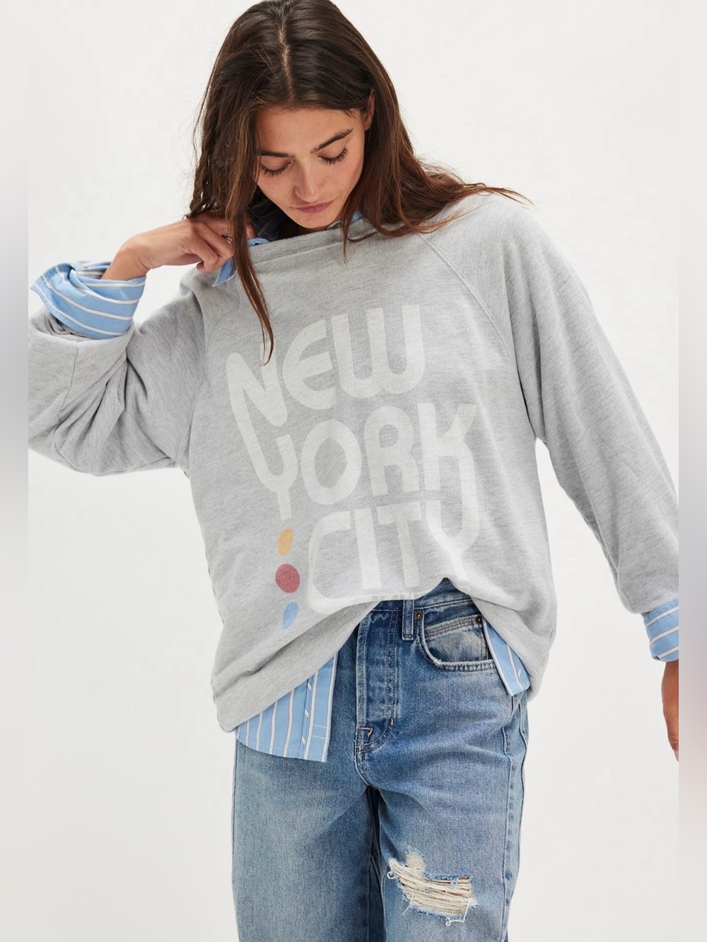 Free people New York City subway crewneck XL